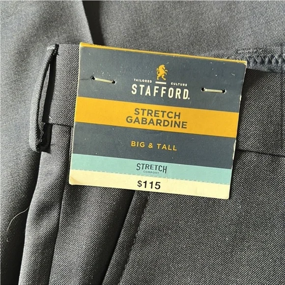 Men's Big & Tall Dress Slacks Navy Blue 44 x 34 - Picture 3 of 8